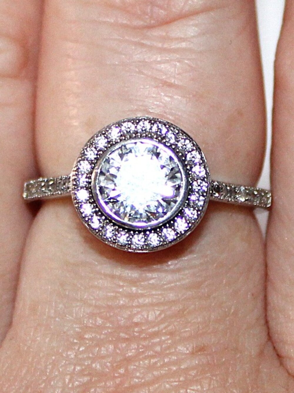 Sterling Silver Cubic Zirconia Ring SZ 8.25 - Picture 6 of 7